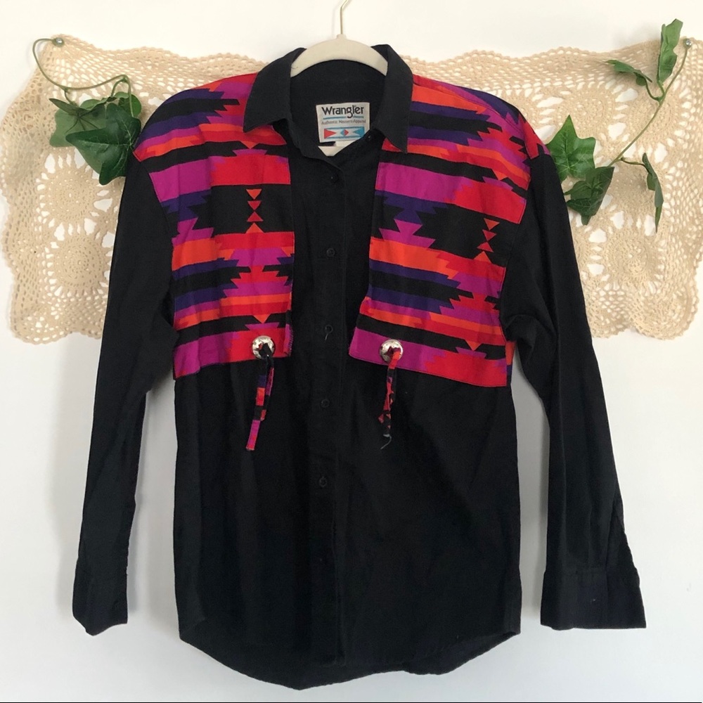 Vintage Wrangler Western Apparel Boho Button Down